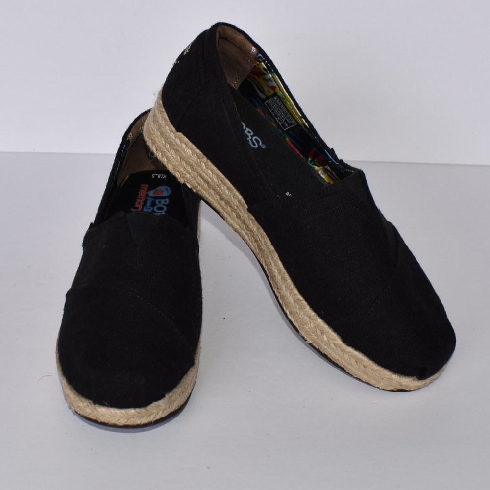 Skechers BOBS Espadrille Slip On Canvas Shoes 8.5
